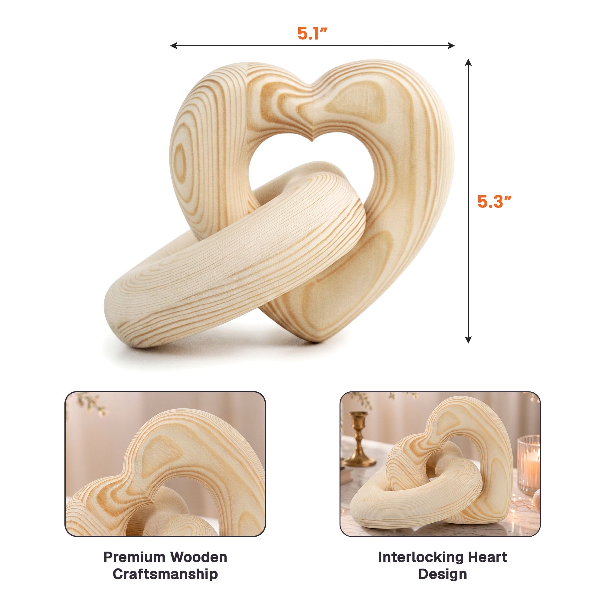 Forever-&-Always,-Anniversary-Gifts-For-Couples,-Newlywed-Personalized-Wooden-Infinity-Heart-Sculpture-4