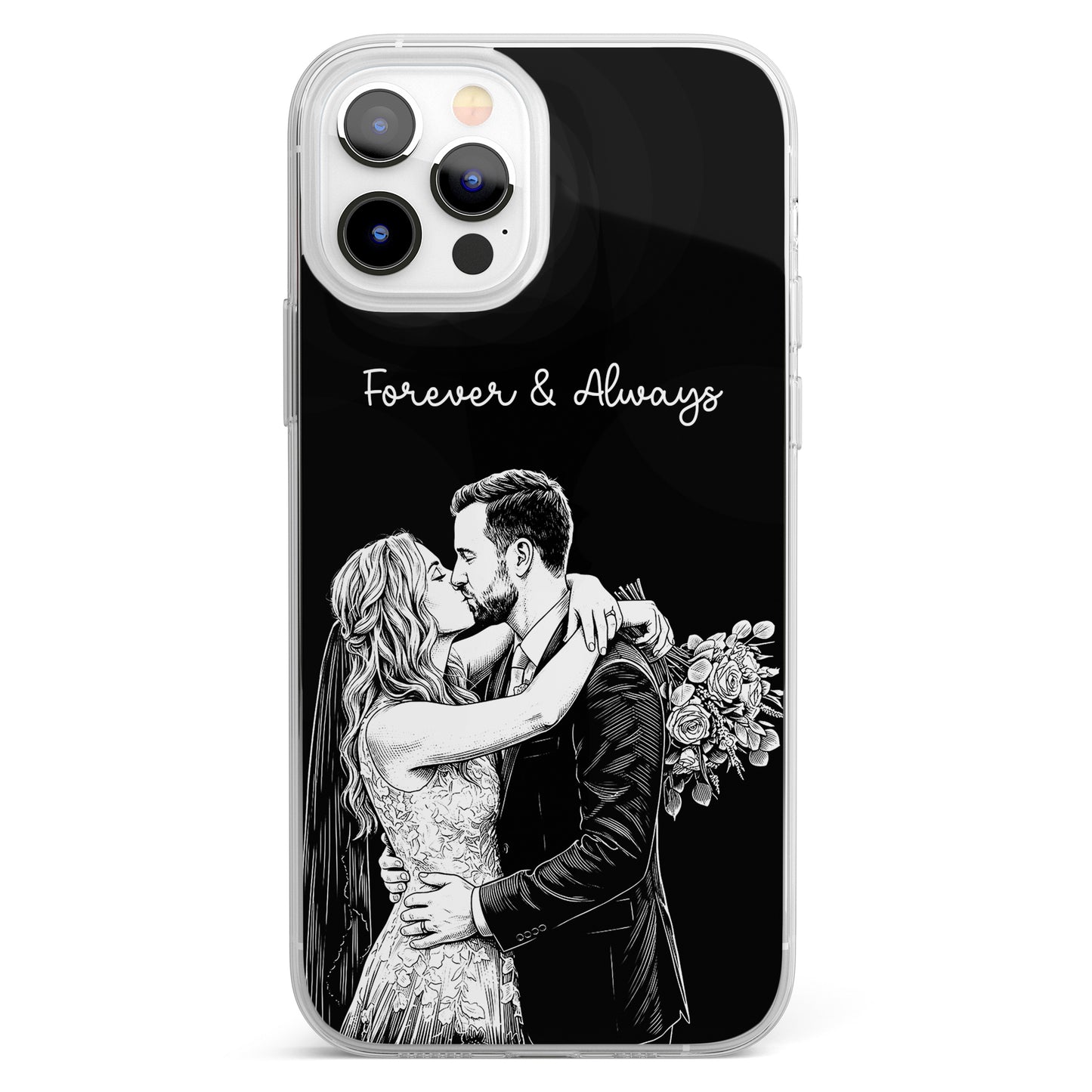 Forever-&-Always-Custom-Photo-Sketch-Line-Art-Anniversary-Gift-For-Her-Him-Personalized-Phone-Case-2