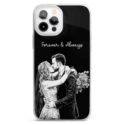 Forever-&-Always-Custom-Photo-Sketch-Line-Art-Anniversary-Gift-For-Her-Him-Personalized-Phone-Case-2