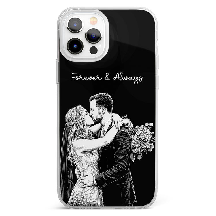 Forever-&-Always-Custom-Photo-Sketch-Line-Art-Anniversary-Gift-For-Her-Him-Personalized-Phone-Case-2
