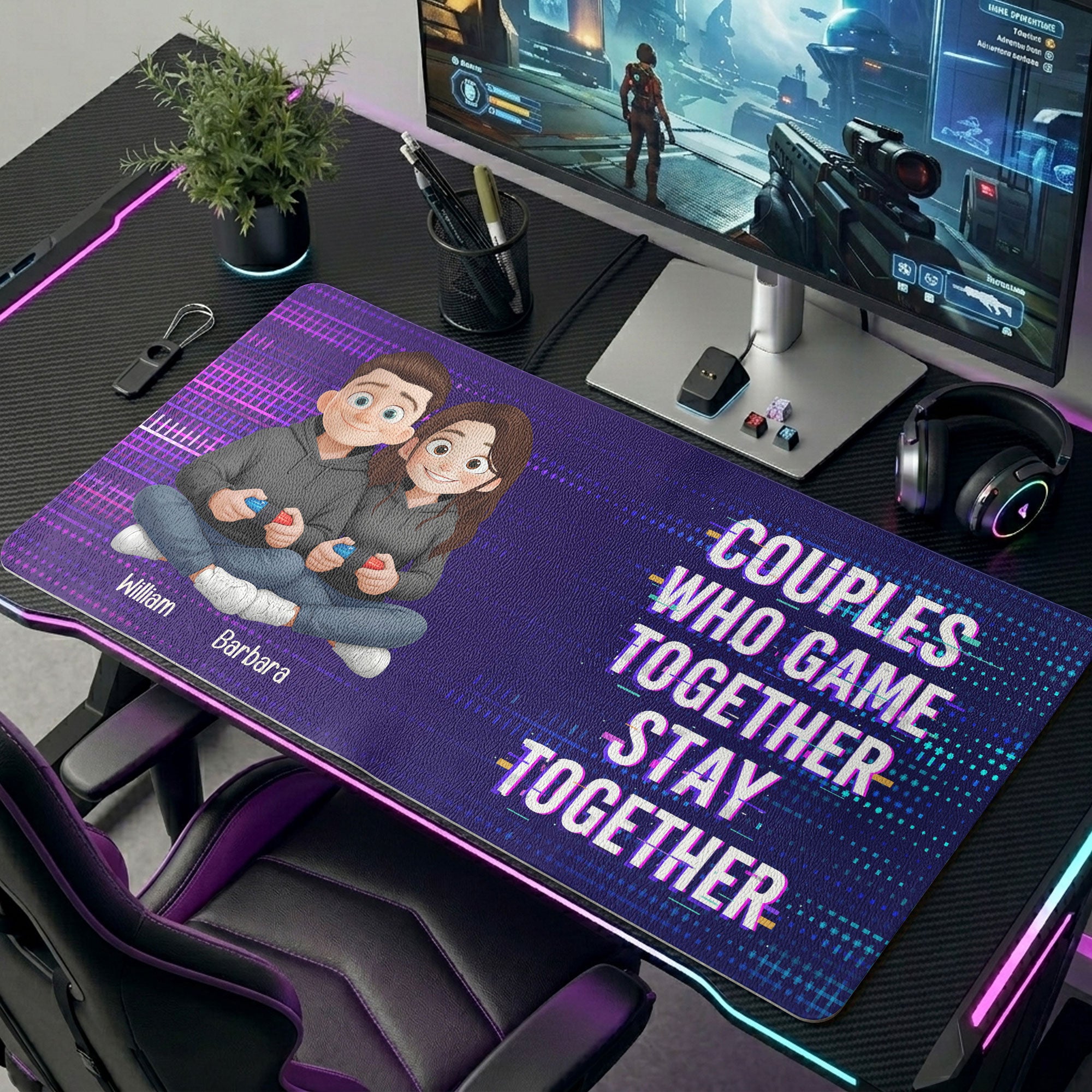 Forever-In-2-Player-Mode-Gaming-Couples-Personalized-Desk-Mat-1