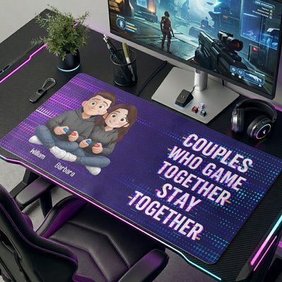 Forever In 2-Player Mode Gaming Couples - Personalized Desk Mat