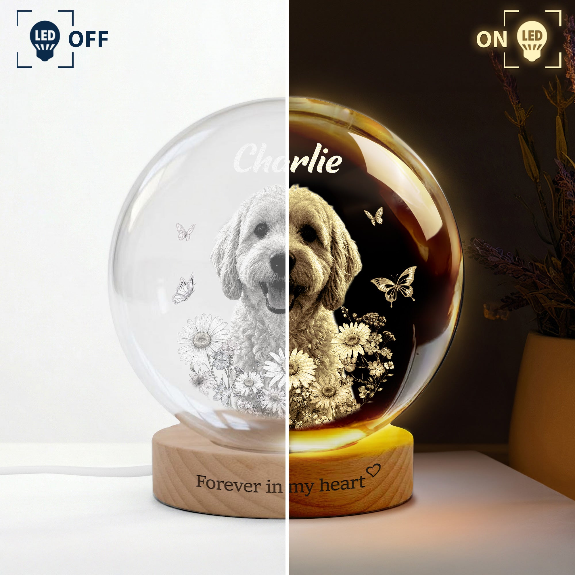 Forever-In-My-Heart-Crystal-Ball-Light-Pet-Loss-Gifts-Personalized-Night-Light