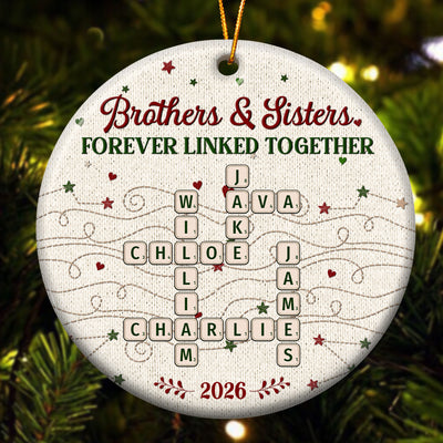 Forever Linked Together Custom Scrabble Words Christmas Gifts For Siblings, Family - Personalized Ornament