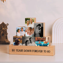 Forever Love Anniversary Gifts - Personalized Wooden Stacking Photo Blocks