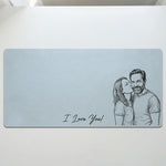Forever-Love-Couple-Photo-Sketch-Line-Art-Anniversary-Gift-For-Him-Her-Personalized-Desk-Mat-3