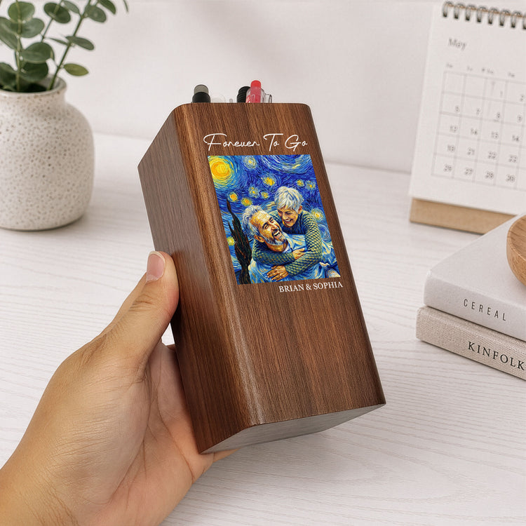 Forever-To-Go-Custom-Photo-Van-Gogh-Art-Personalized-Pen-Holder-With-Clock-3