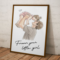 Forever-Your-Little-Girl-Watercolor-Fathers-Day-Gift-For-Dad-Husband-New-Dad-Personalized-Poster-3