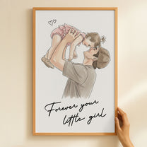 Forever-Your-Little-Girl-Watercolor-Fathers-Day-Gift-For-Dad-Husband-New-Dad-Personalized-Poster-4
