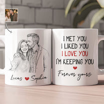 Forever-Yours-Custom-Photo-Sketch-Line-Art-Anniversary-Gift-For-Him-Her-Personalized-Mug-4