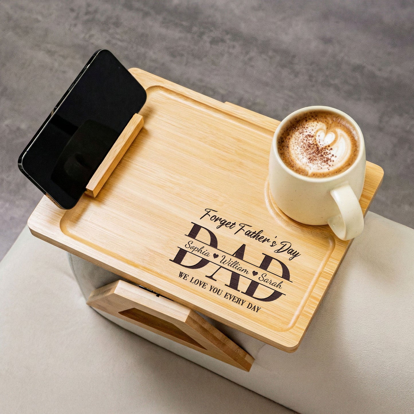 Forget_Father_S_Day_We_Love_You_Every_Day_Personalized_Wooden_Couch_Arm_Table_1