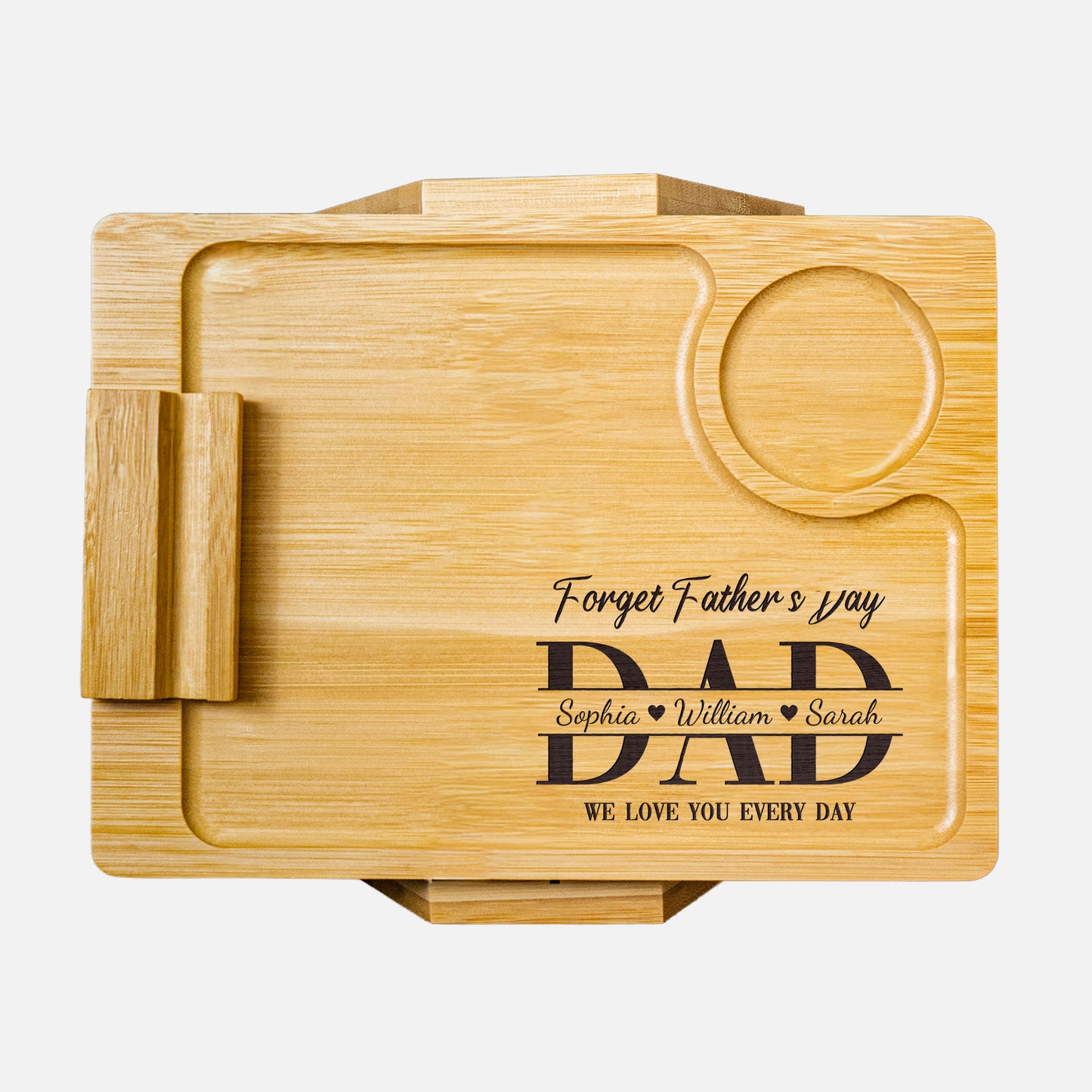 Forget-Father'S-Day-We-Love-You-Every-Day-Personalized-Wooden-Couch-Arm-Table-2