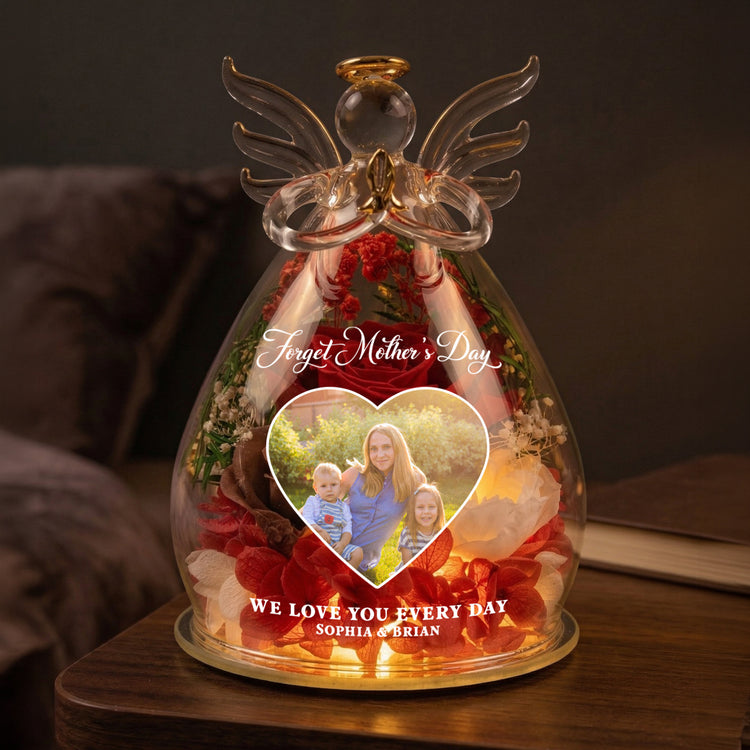 Forget-Mothers-Day-We-Love-You-Every-Day-Personalized-Flower-In-Glass-Angel-Figurines-1
