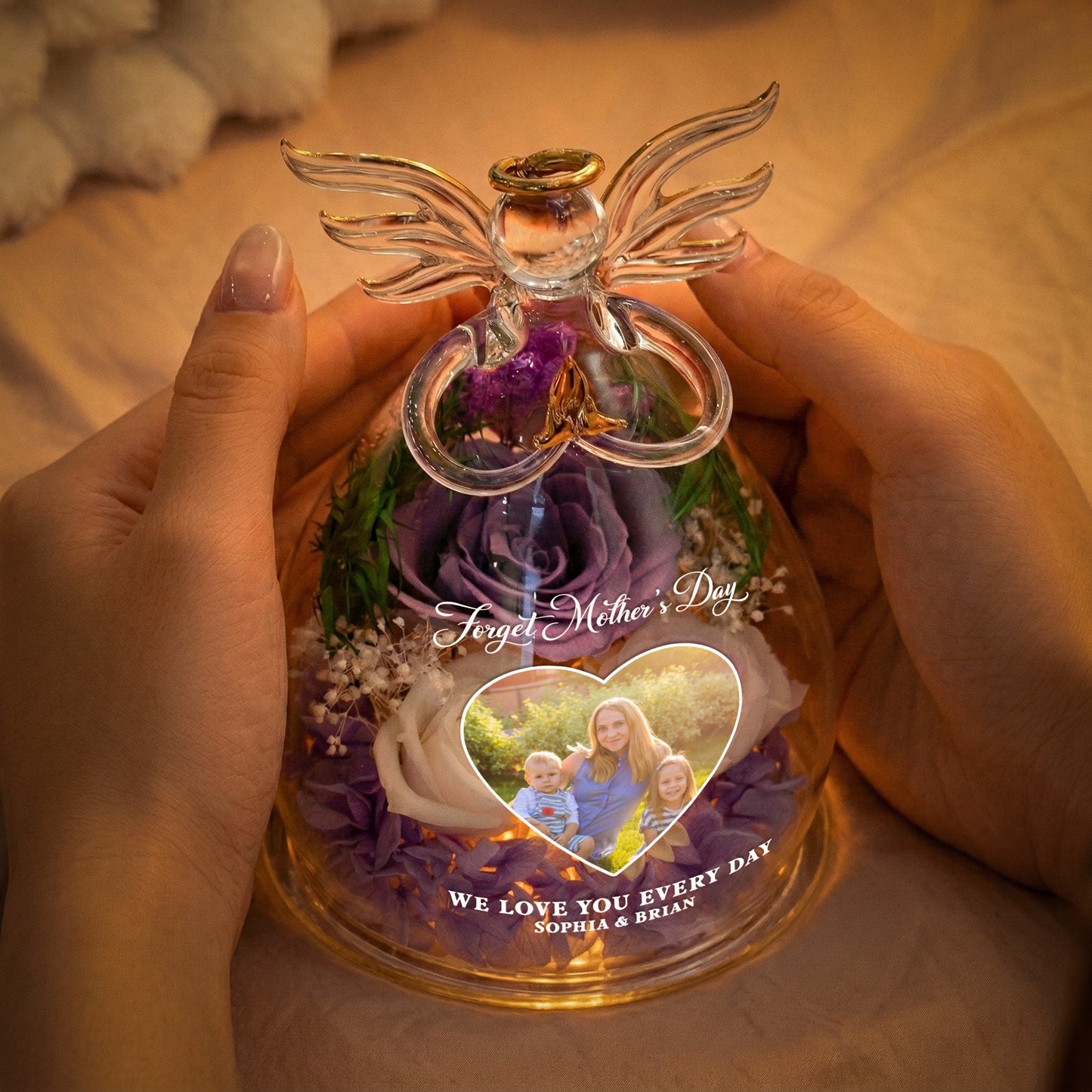 Forget-Mothers-Day-We-Love-You-Every-Day-Personalized-Flower-In-Glass-Angel-Figurines-3