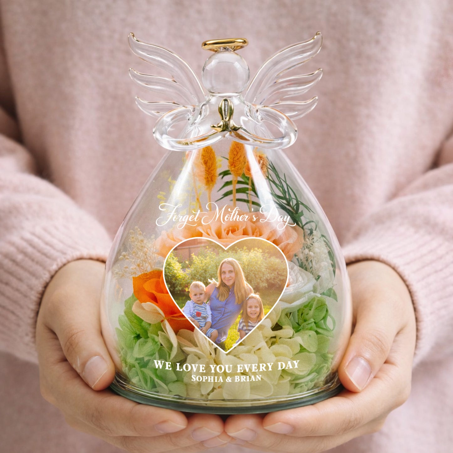 Forget-Mothers-Day-We-Love-You-Every-Day-Personalized-Flower-In-Glass-Angel-Figurines-6