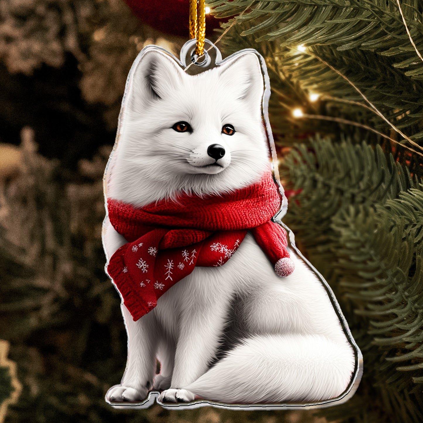 Fox Ornaments - Fox Christmas Ornament, Winter Fox - Personalized Acrylic Ornament