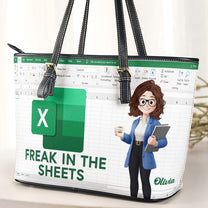 Freak In The Sheets - Gift For Accountant, Coworker - Personalized Leather Tote Bag