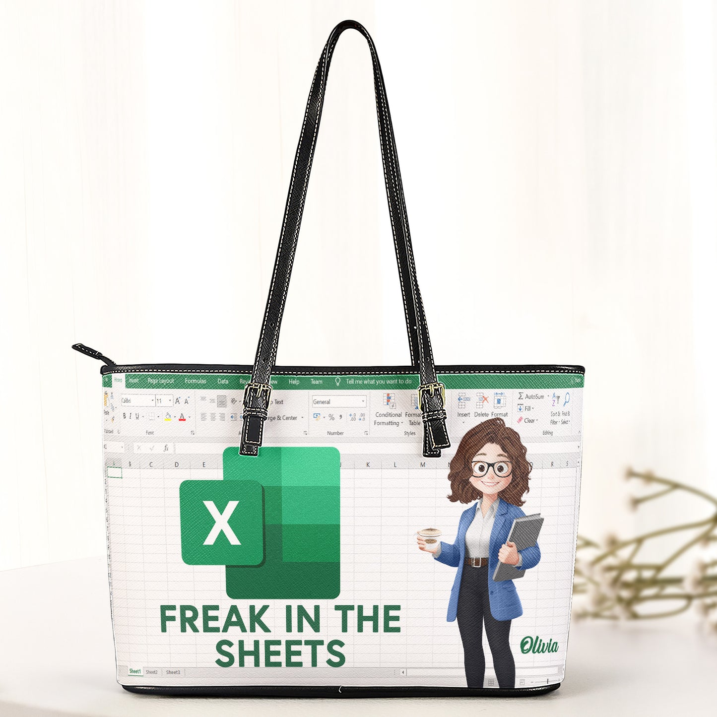 Freak In The Sheets - Gift For Accountant, Coworker - Personalized Leather Tote Bag