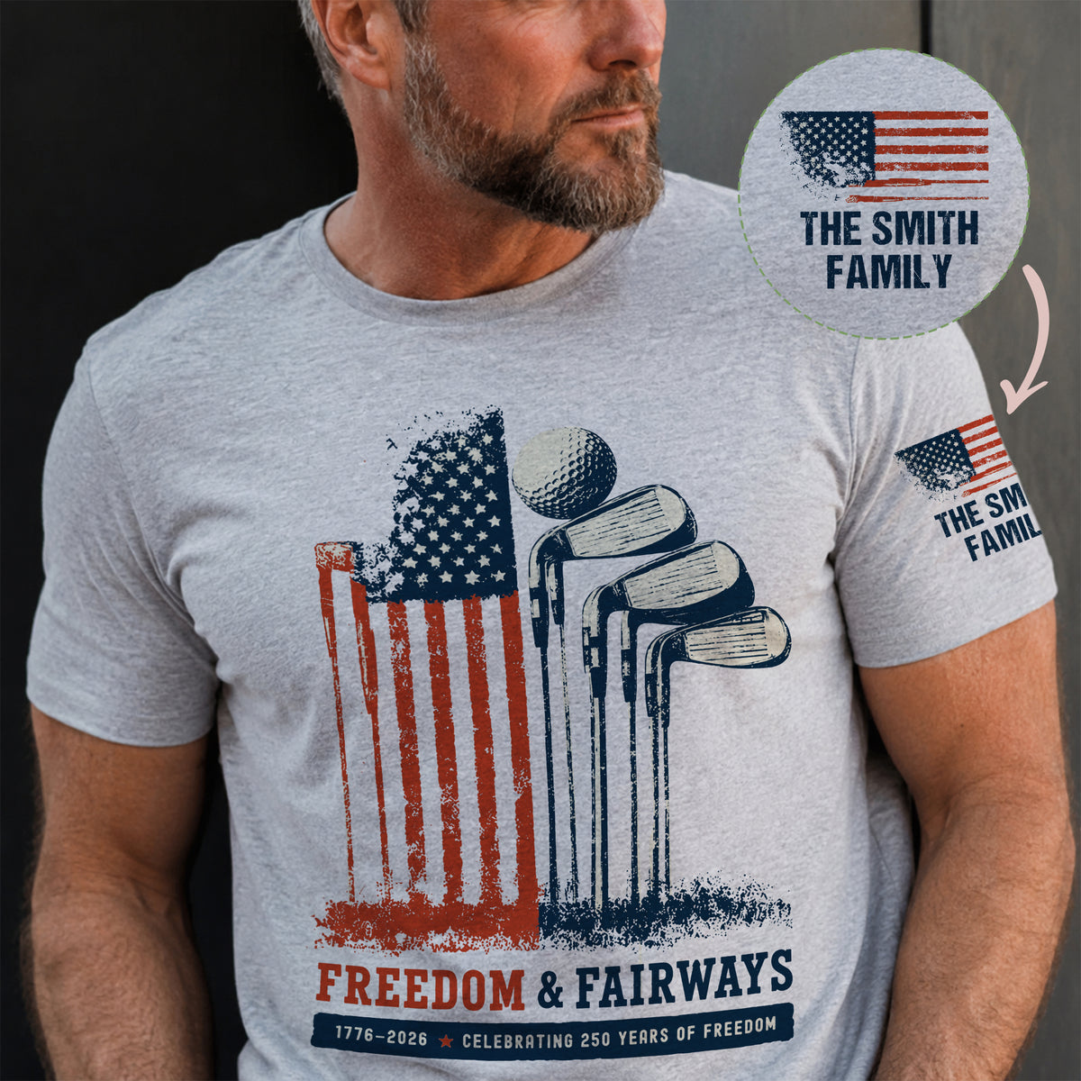 Freedom-&-Fairways-Golf-Lovers-Gifts-For-Him,-Celebrating-250-Years-Of-Freedom-Personalized-Shirt-1