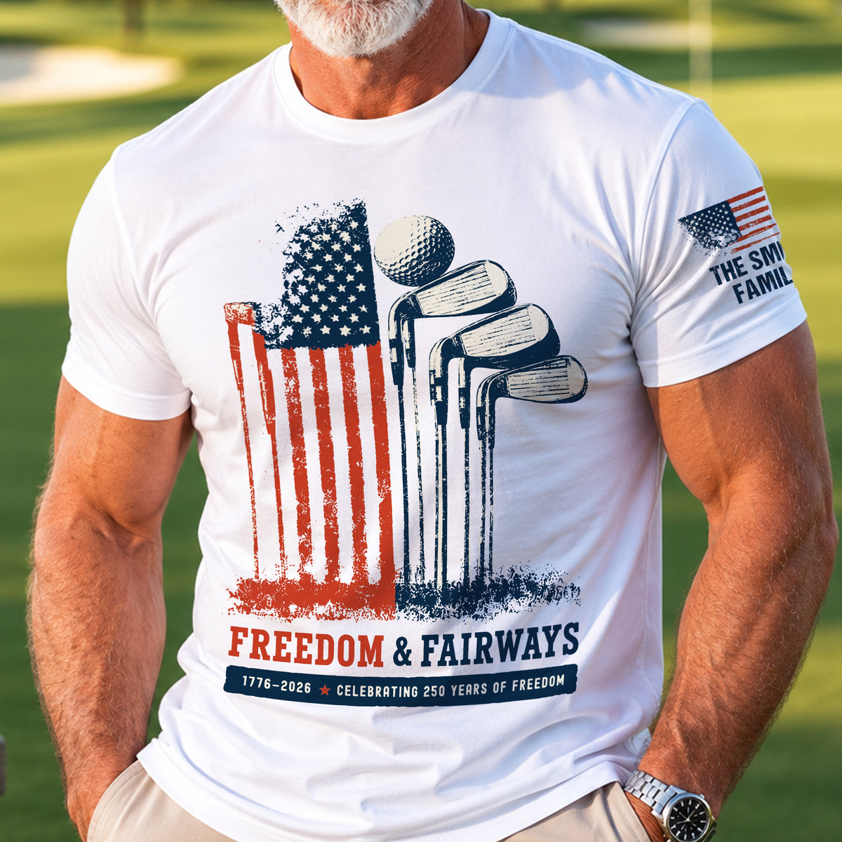 Freedom-&-Fairways-Golf-Lovers-Gifts-For-Him,-Celebrating-250-Years-Of-Freedom-Personalized-Shirt-2