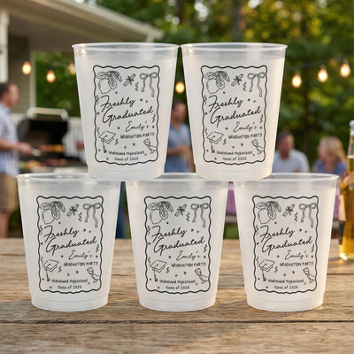 Freshly Graduated Graduation Party - Personalized Cups