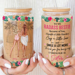 Friend Thank You I Laugh More Cry Less Summer Tiki Bar - Personalized Clear Glass Cup