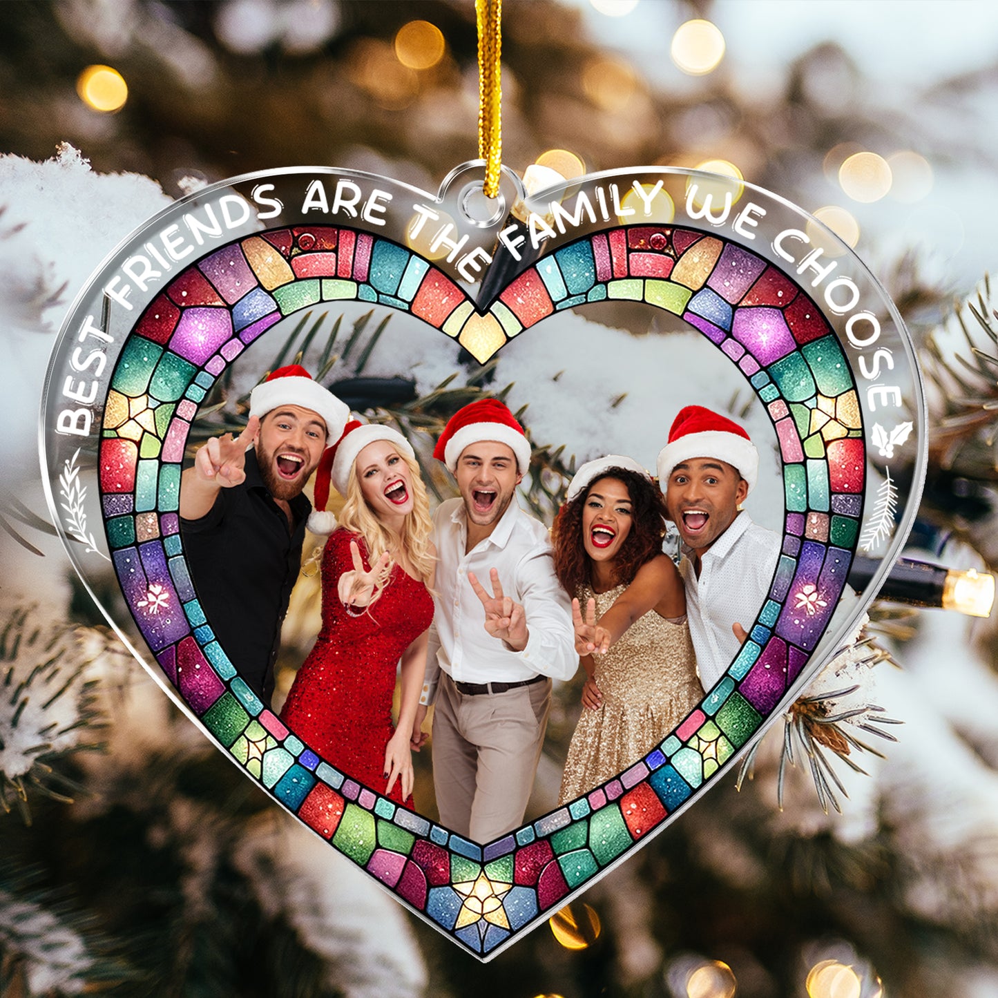 Friends Are Family - Personalized Acrylic Photo Ornament