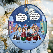 Friends Are Forever Bound By Love - Personalized Ceramic Ornament