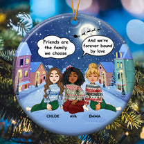 Friends Are Forever Bound By Love - Personalized Ceramic Ornament