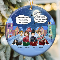 Friends Are Forever Bound By Love - Personalized Ceramic Ornament