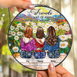 Friends Are God's Way Of - Personalized Stained Glass Window Hanging Suncatcher