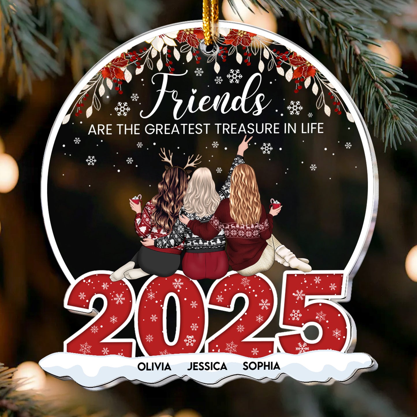 Friends Are The Greatest Treasure In Life - Personalized Acrylic Ornament