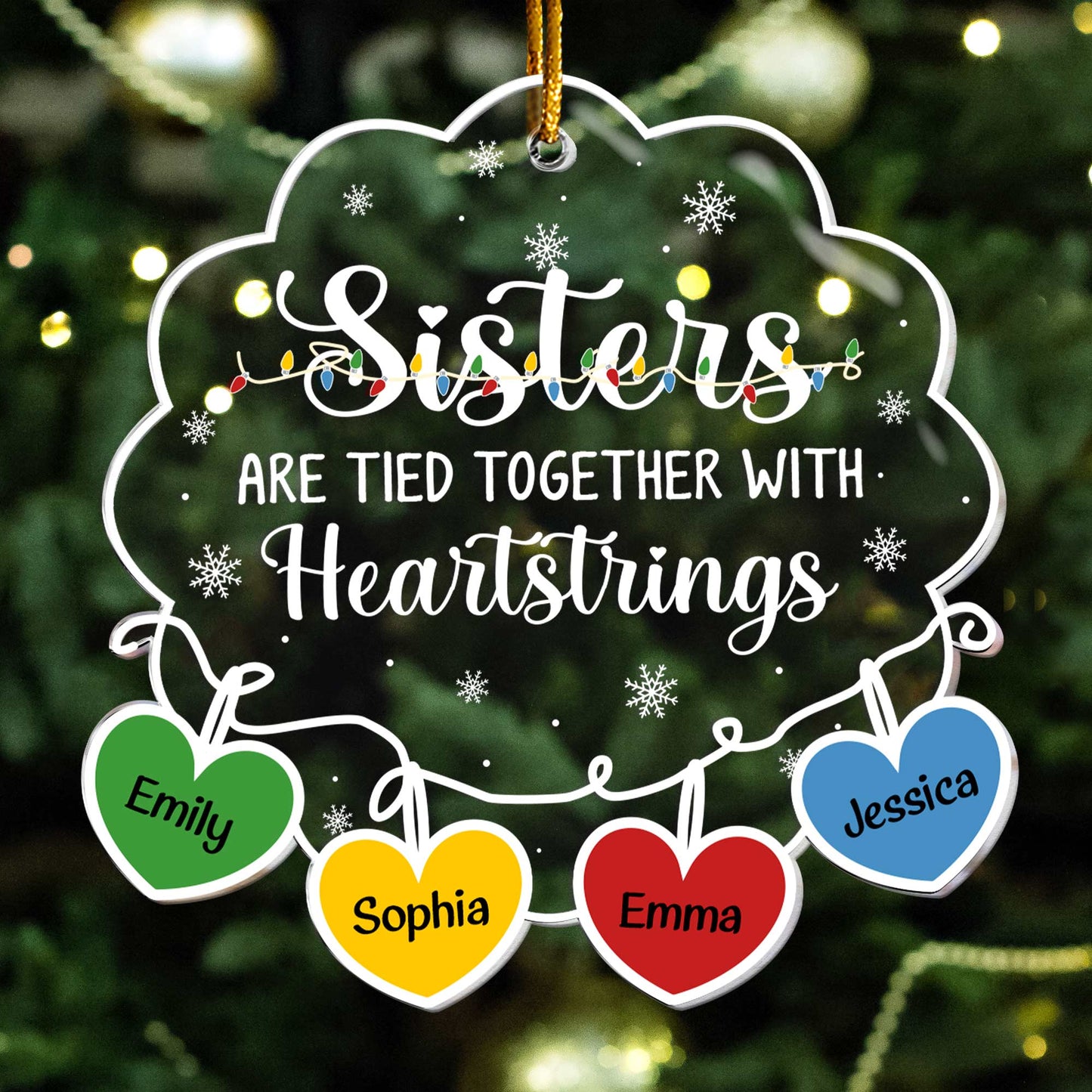 Friends Are Tied Together With Heartstrings 2024 - Personalized Acrylic Ornament