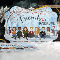 Friends Forever Red Tree - Personalized Acrylic Ornament