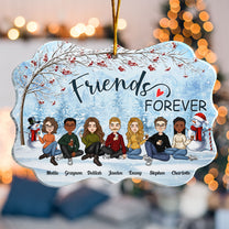 Friends Forever Red Tree - Personalized Acrylic Ornament