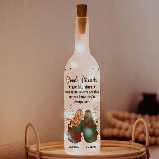 Friends Like Star - Thank You Gifts For Friends, Sisters - Personalized Bottle Lamp