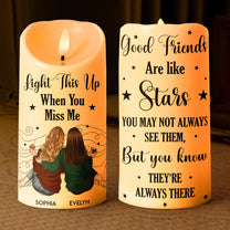 Friends Like Star - Thank You Gifts For Friends, Sisters - Personalized LED Candle