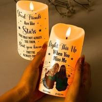 Friends Like Star - Thank You Gifts For Friends, Sisters - Personalized LED Candle