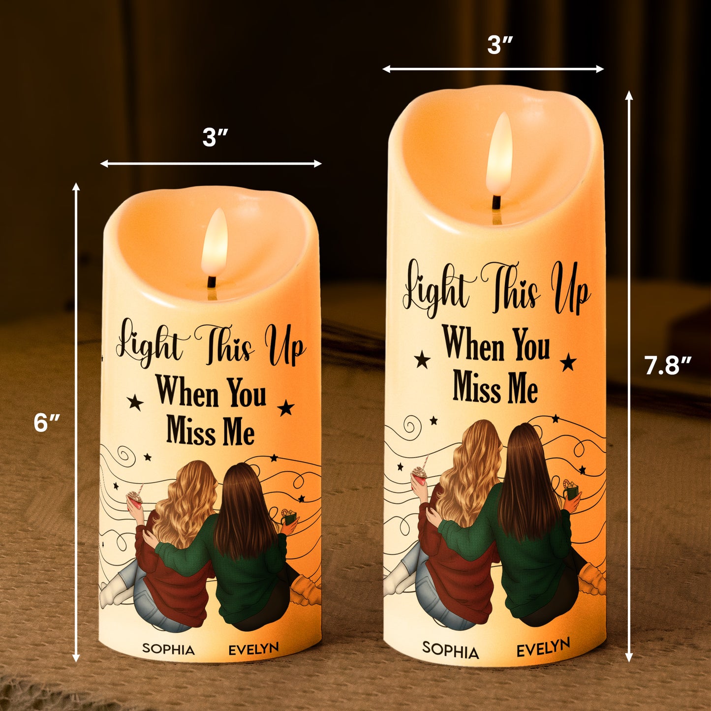 Friends Like Star - Thank You Gifts For Friends, Sisters - Personalized LED Candle
