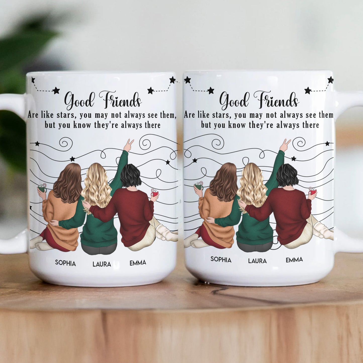 Friends Like Star - Thank You Gifts For Friends, Sisters - Personalized Mug