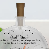 Friends Like Star - Thank You Gifts For Friends, Sisters - Personalized Round Flat Bottle Light