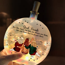 Friends Like Star - Thank You Gifts For Friends, Sisters - Personalized Round Flat Bottle Light