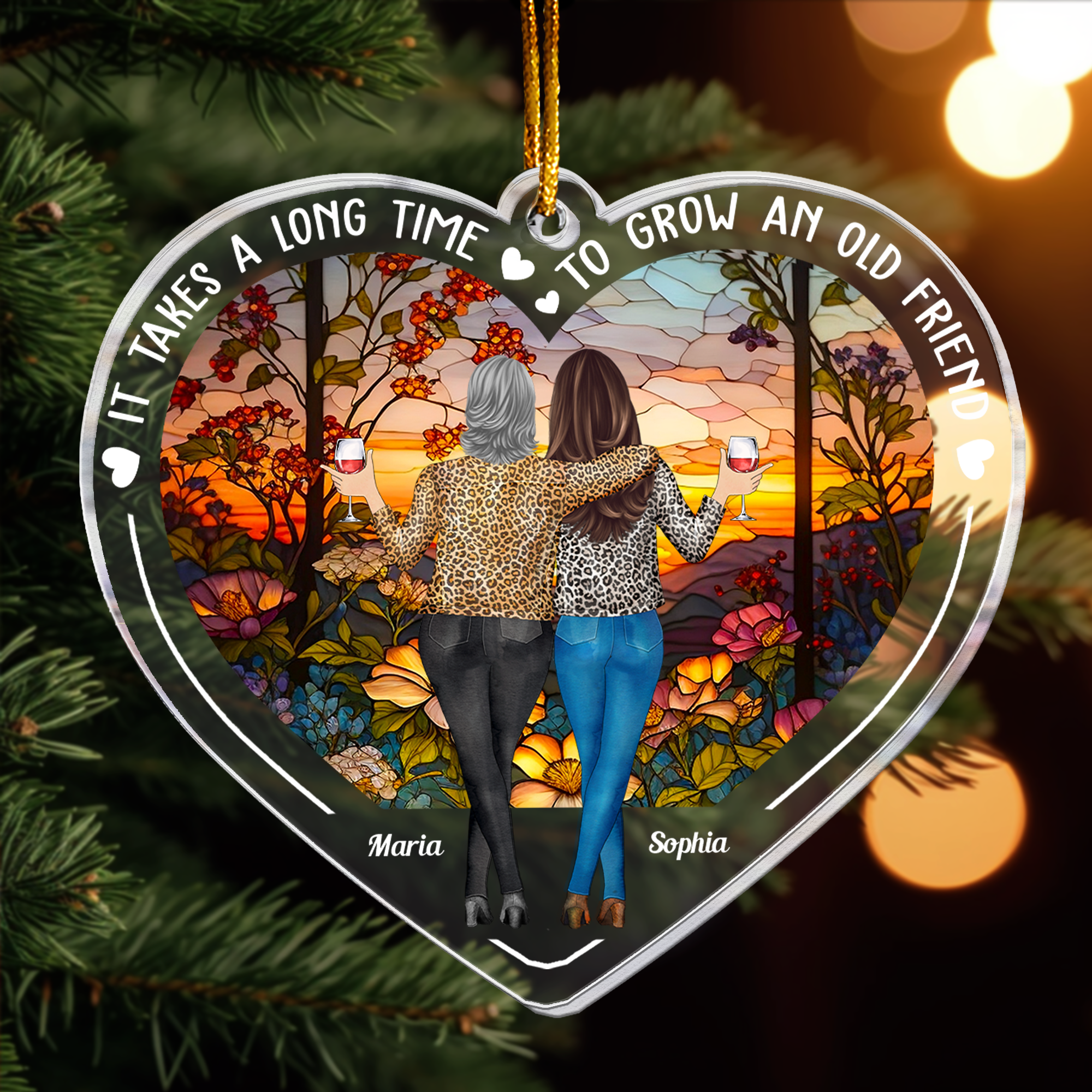 Friends Ornament It Takes A Long Time To Grow An Old Friend - Personalized Acrylic Ornament