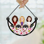 Friends Sitting Together - Personalized Window Hanging Suncatcher Ornament
