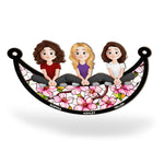 Friends Sitting Together - Personalized Window Hanging Suncatcher Ornament