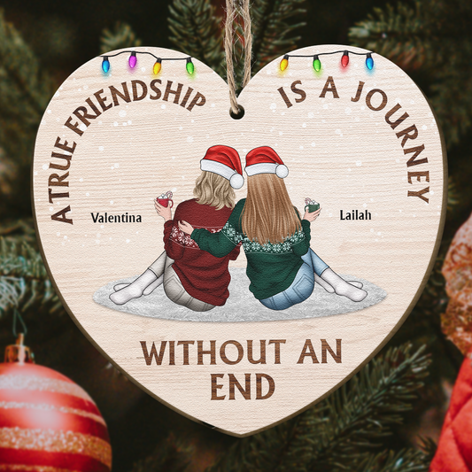 Friends We Meet Along The Way - Personalized Wooden Ornament