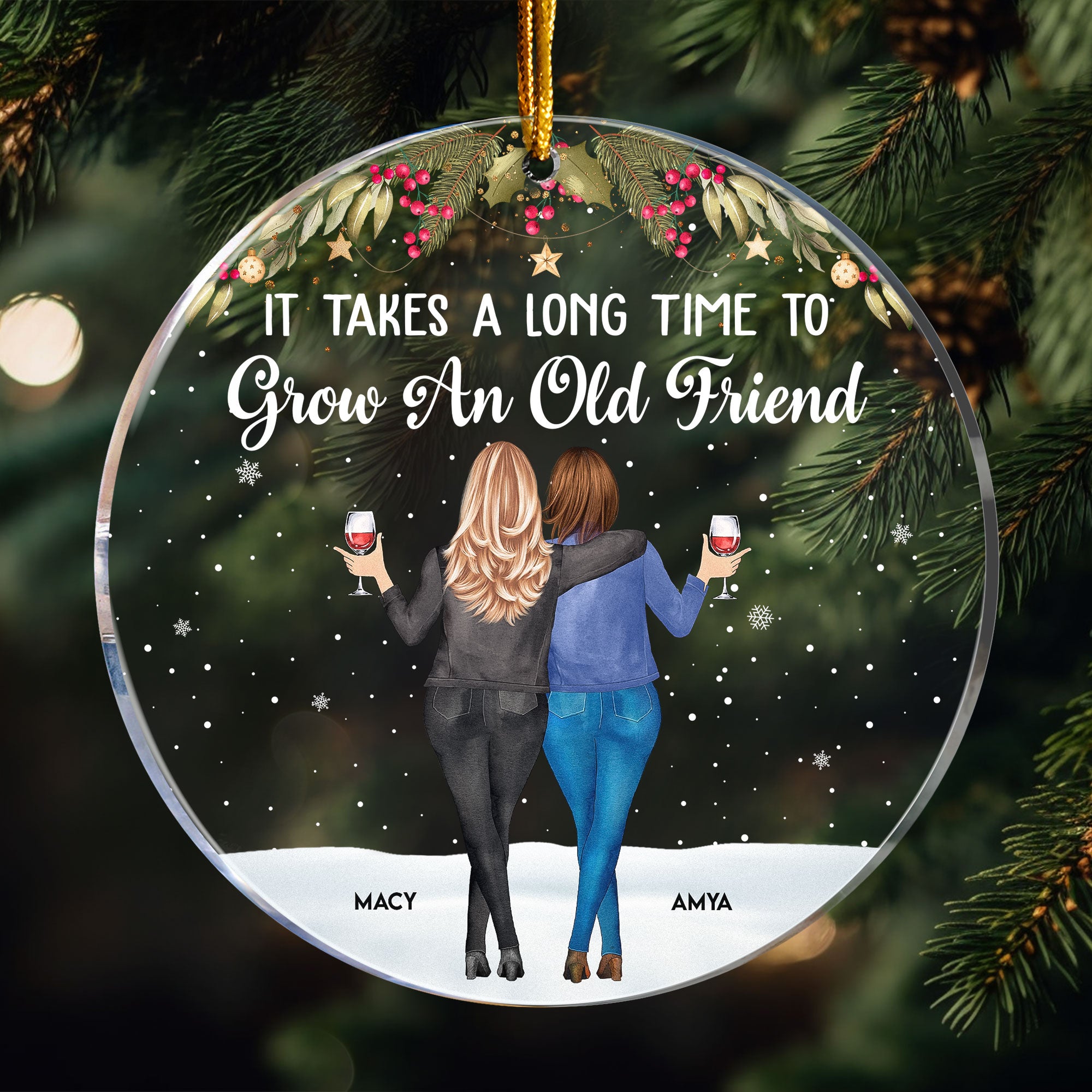 Friends We Never Walk Alone - Personalized Acrylic Ornament