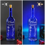 Friends Were Flowers I'd Pick You - Personalized Blue Bottle Lamp