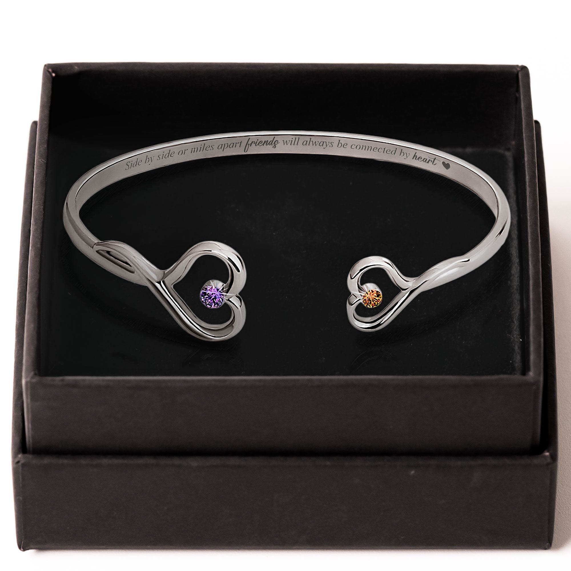 Friends Will Always Be Connected By Heart - Personalized Heart Bracelet