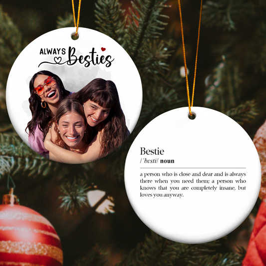 Friendship Besties Soul Sisters Definition - Personalized Ceramic Photo Ornament